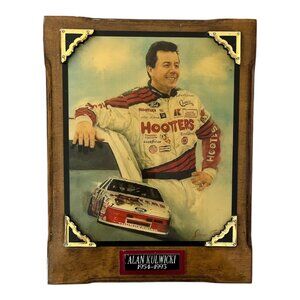 Vintage Alan Kulwicki NASCAR Memorial Plaque – Hooters Racing Portrait – 1990s W